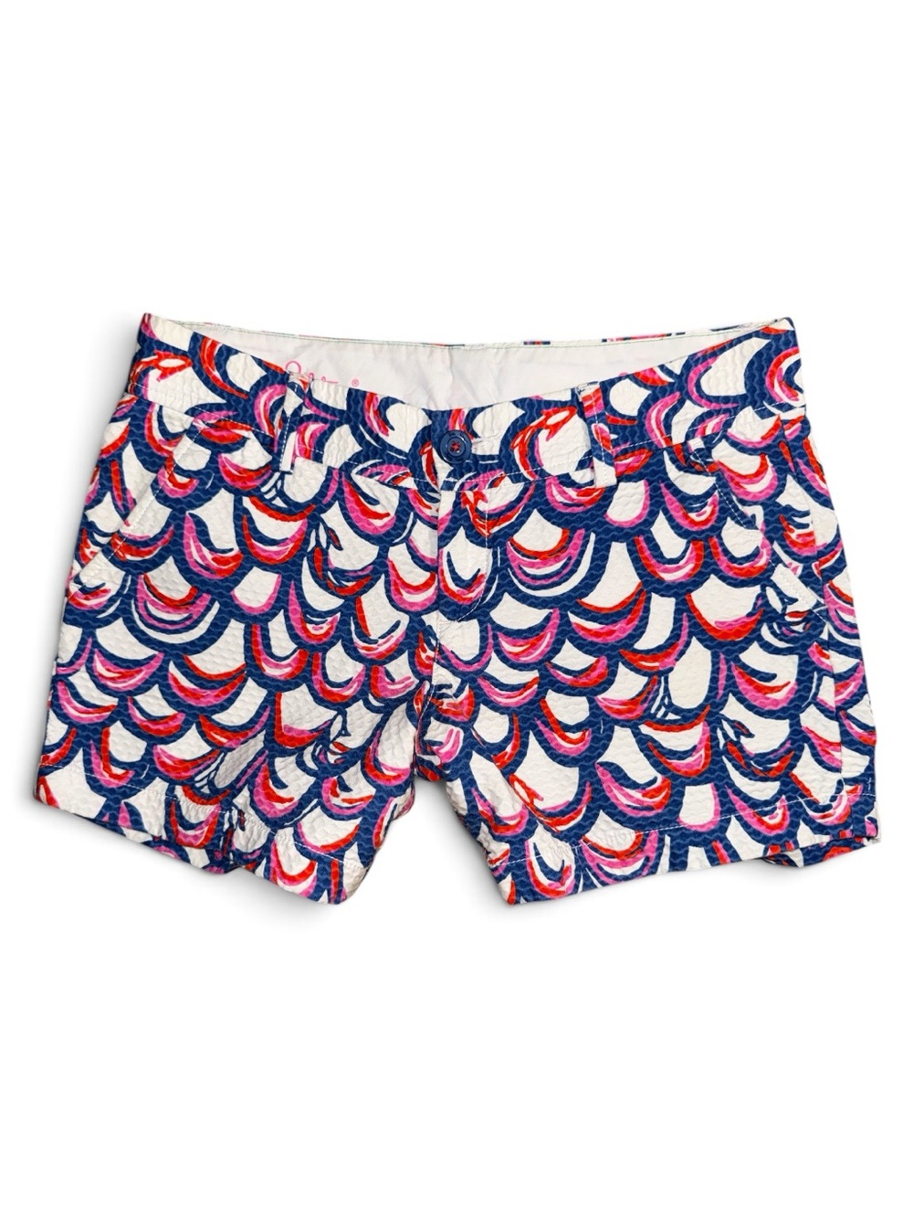 Lilly Pulitzer Gillty 6 Callahan Navy, Red & White Oyster Print Callahan Shorts